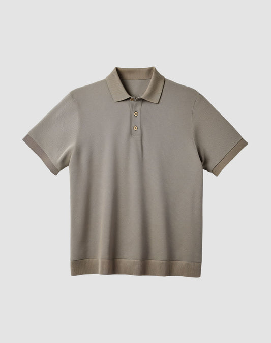 Solid Taupe Polo Shirt